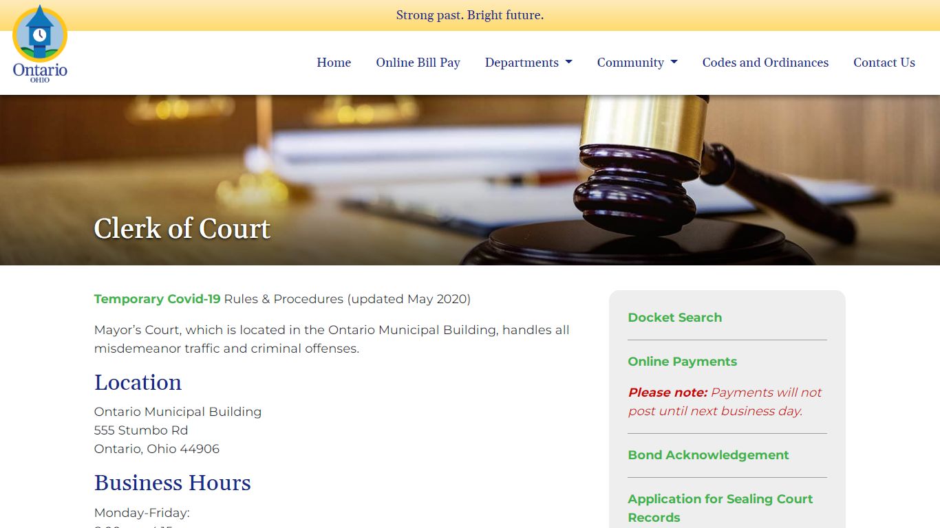 Clerk of Court - Ontario, Ohio